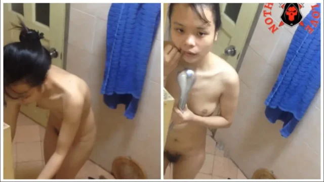 ချောင်းရိုက်နေတာမြင်သွားတဲ့ စော်လေး – Young Girl Shower In The Bathroom