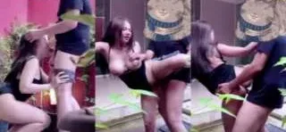 အိမ်ထဲမှာပူလို့ အိမ်ပြင်မှာထွက်လိုးတဲ့ စုံတွဲ